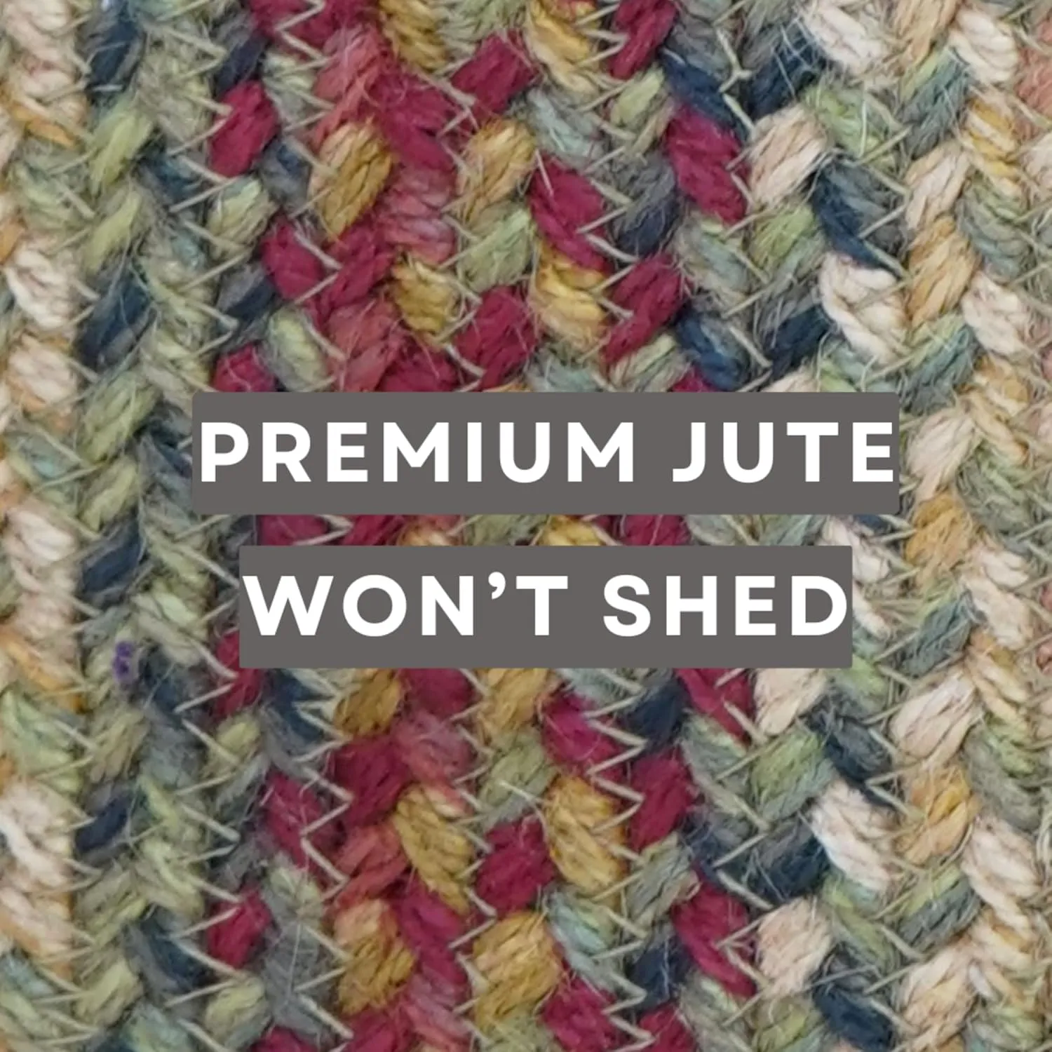 Graceland Jute Braided Rug 20"x30" - Red & Green, Country Primitive Decor Floor Coverings for Kitchens and Entryways - Durable, Reversible, and Easy to Clean