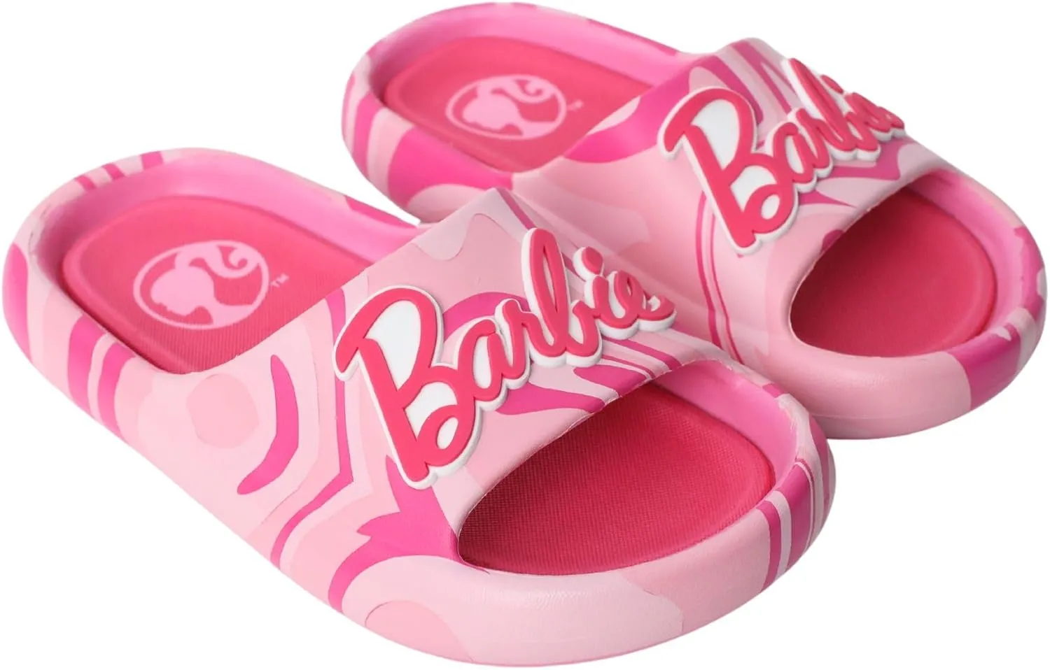 Ground Up Barbie Girl Pink Sandal Slides (Size 10-2 Toddler/Little Kid/Big Kid)