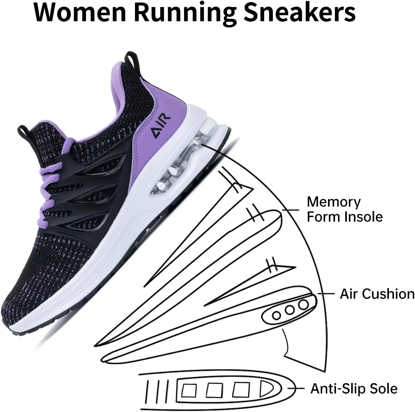 Gyeice Womens Running Shoes Lightweight Breathable Fashion Tennis Sneakers Gym Sport Walking Slip on Footwear US 5.5-11