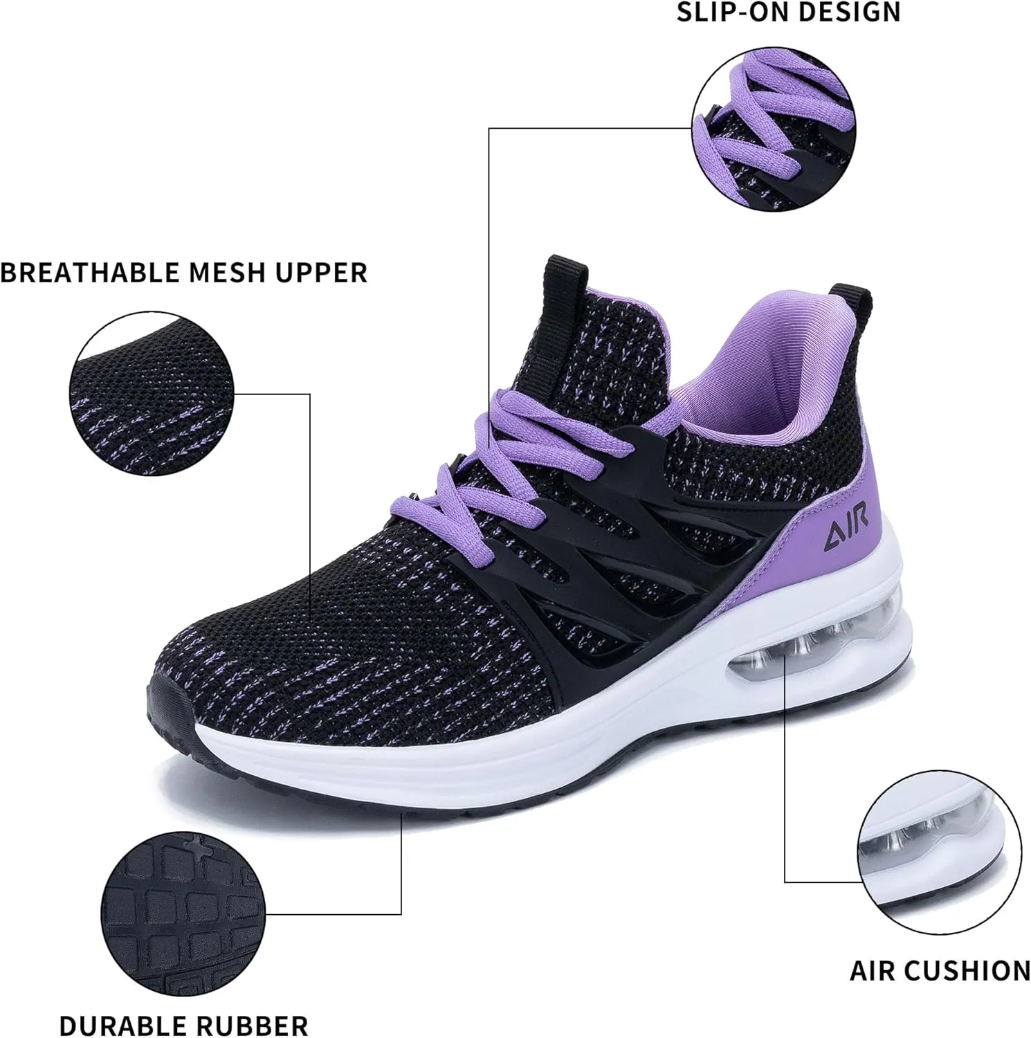 Gyeice Womens Running Shoes Lightweight Breathable Fashion Tennis Sneakers Gym Sport Walking Slip on Footwear US 5.5-11