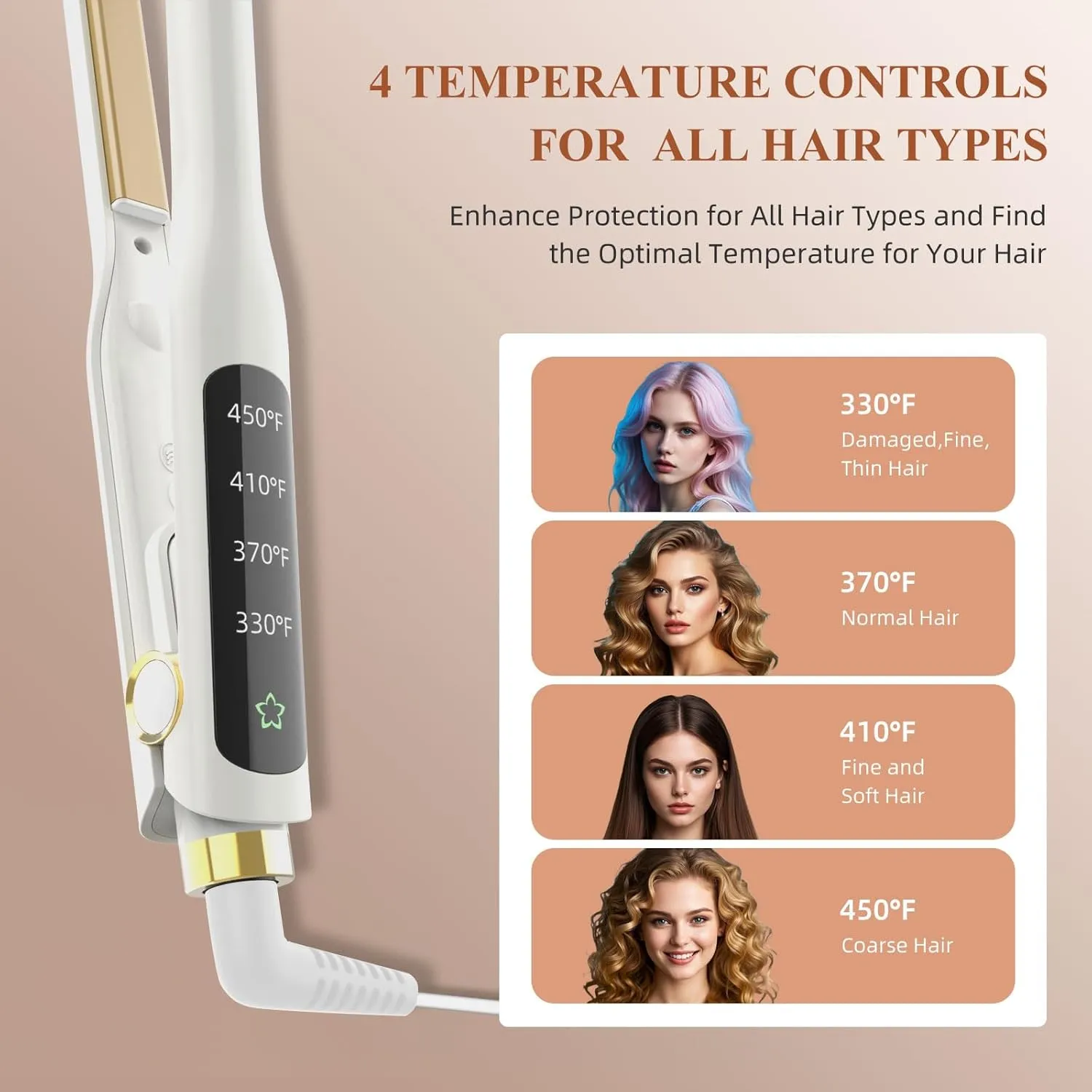 Hair Straightener, 1/2 Inch Flat Iron Straightener and Curling Iron 2 in 1，Ceramic Ionic Floating Plates for Less Frizz, 10s Quick Heat Up, Straightener for All Hair Types(White)