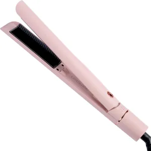 Hair Straightener and Curler 2-in-1, Pink Titanium Flat Iron,1 Inch Anti-Scald Styler Infrared Negative Ions, Long-Lasting Hairstyles, Dual Voltage