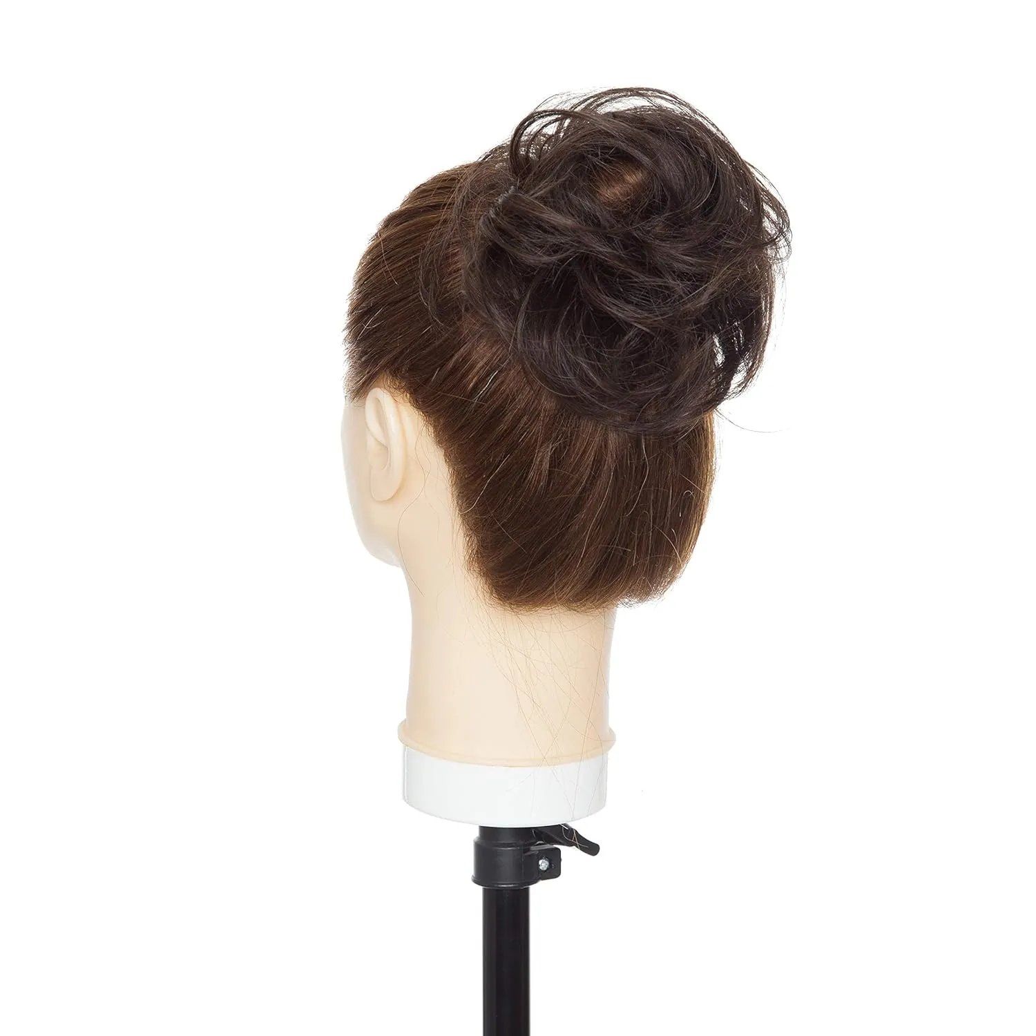 Hairro Human Hair Bun Hairpiece Remy Scrunchies Updo For Women Stretchy Elastic Donot Elegant Chignon 1PC 23g #1B Natural Black