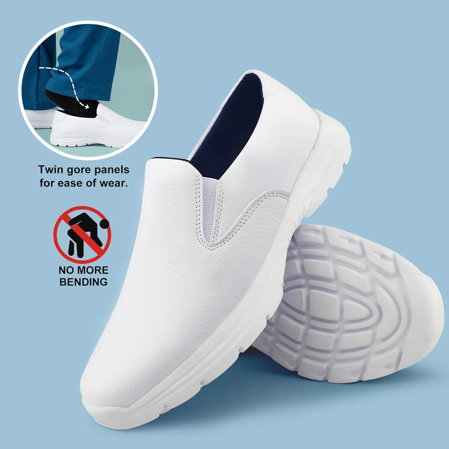 Hawkwell Men's Slip on Lightweight Slip Resistant Comfort Nursing Shoes