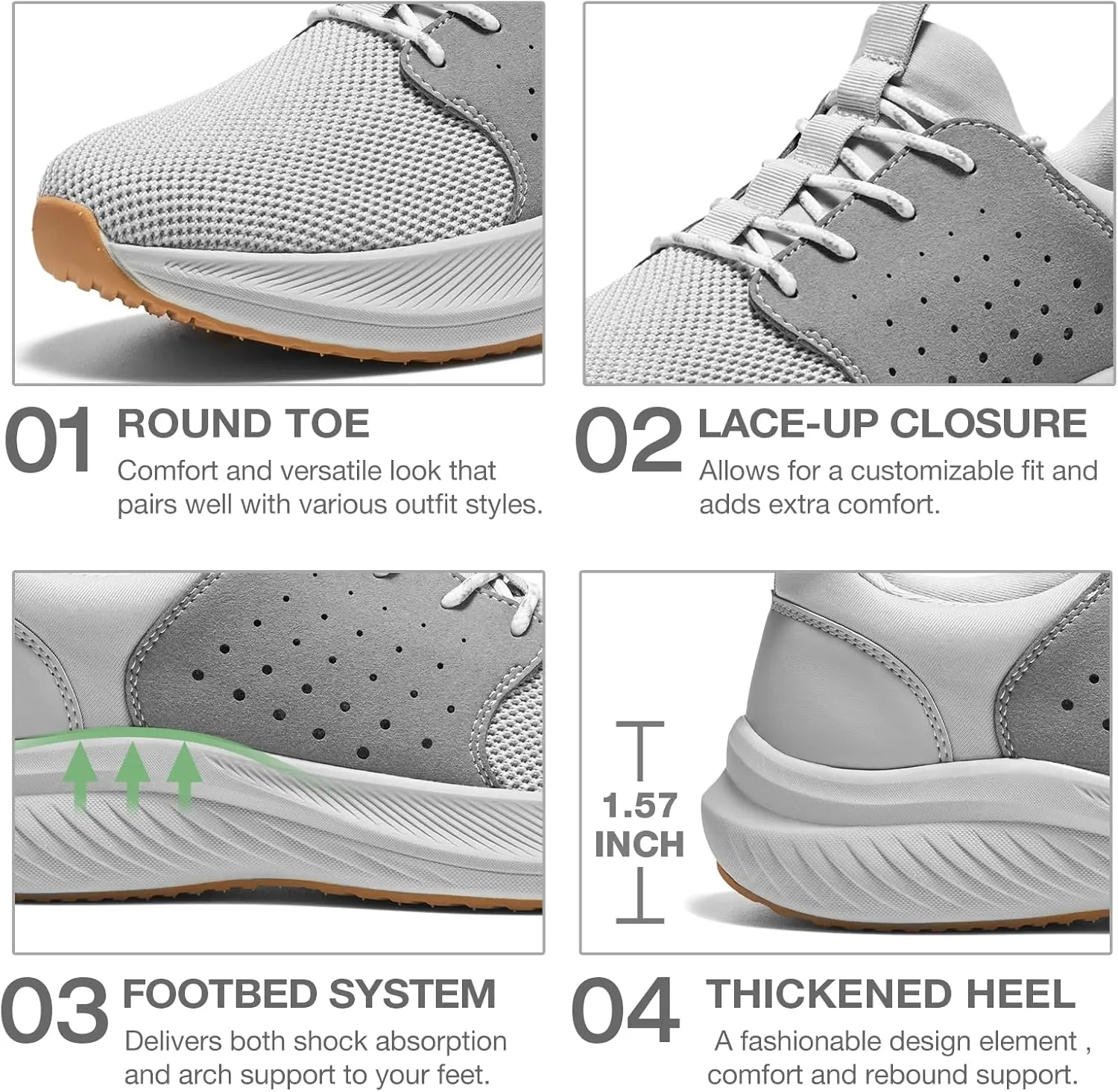 HEEZ Mens Slip On Fashion Sneakers, Comfortable Casual Workout Shoes, Breathable Walking Shoes, Non Slip Workout Shoes Lightweight Breathable Walking Shoes with Arch Support