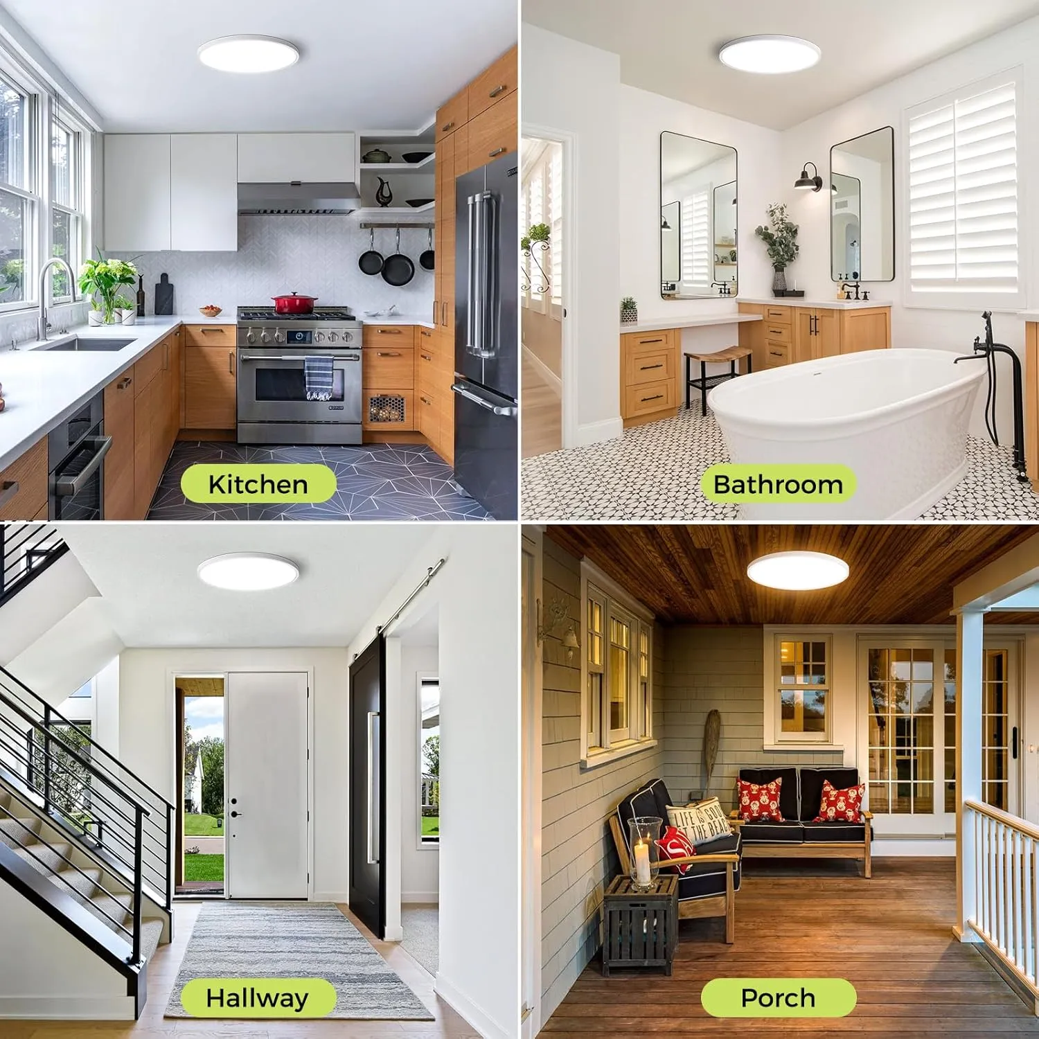 hepside 2Pack LED Flush Mount Ceiling Light Fixture, 12Inch 24W, Dimmable&3000K/3500K/4000K/5000K/6500K Adjustable Low Profile Ceiling Lights, White Round Flat Ceiling Light for Closet,Kitchen,Hallway