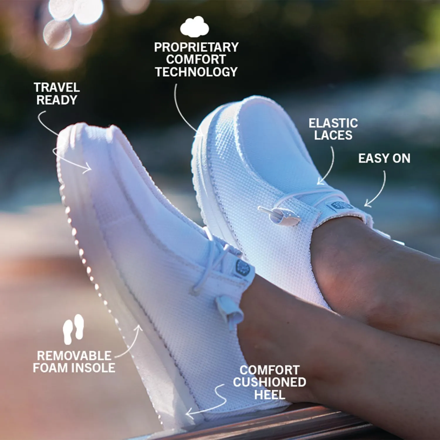 HEYDUDE Wendy Stretch Sox, Women’s Shoes, Women’s Slip-on Loafers, Comfortable & Light-Weight