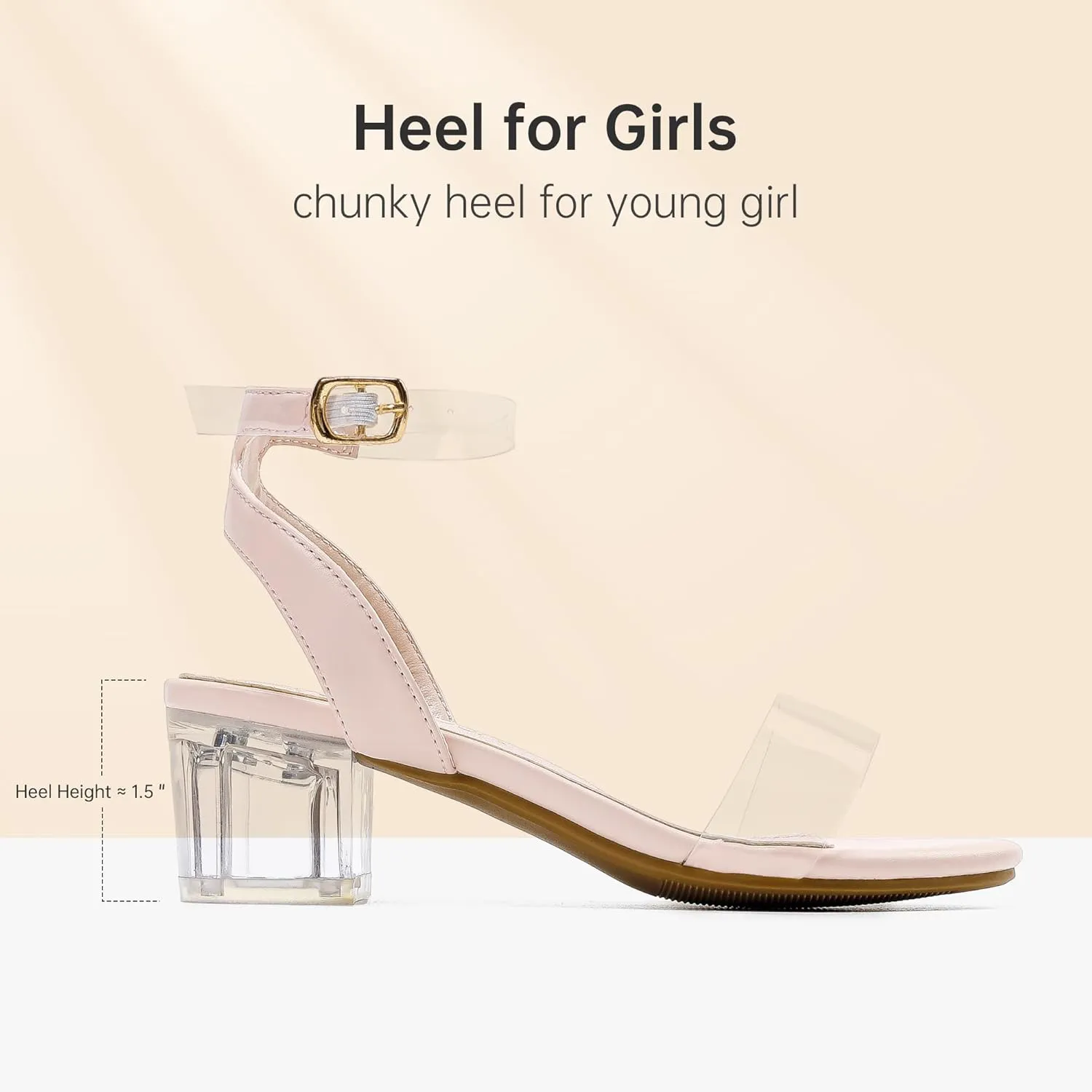 High Heels for Kids Open Toe Dress Shoes for Girls Ankle Strap Pump Shoes Flower Girl Sandals Wedding Party for Little Big Kids