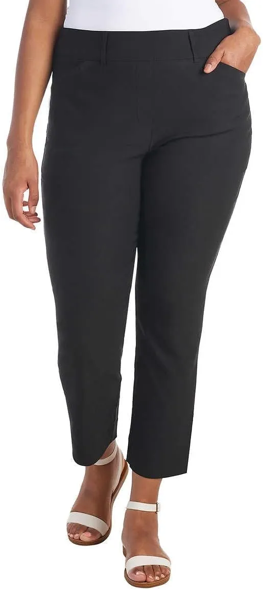 Hilary Radley Women's Mid-Rise Stretch Pull-On Ankle Pants