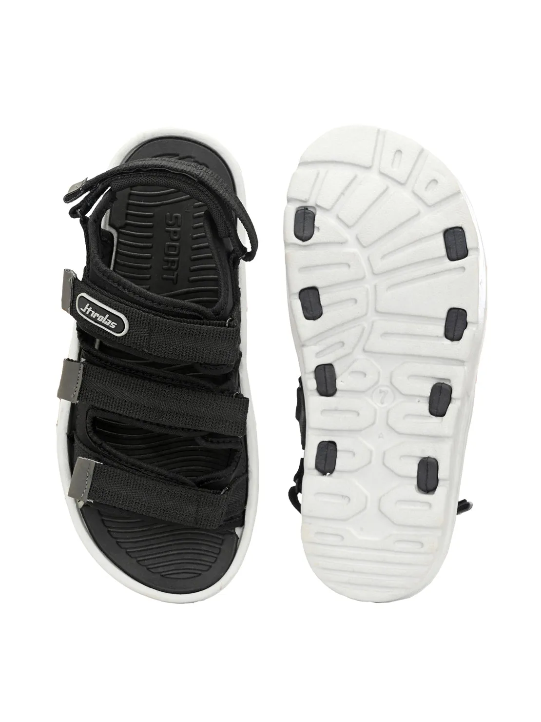 Hirolas® Men's Black Fashion Floater Sports Sandal (HROFF23BLK)