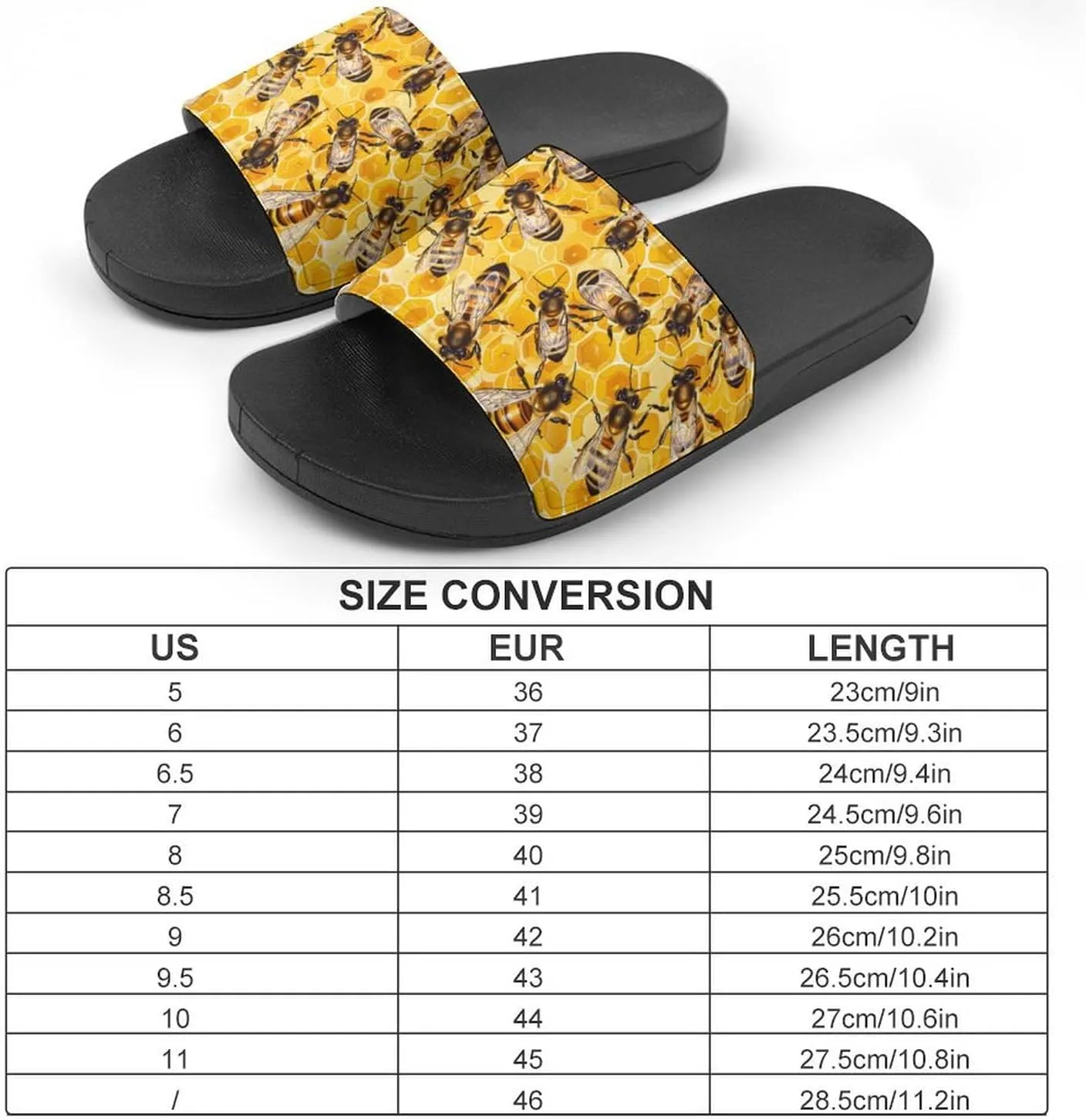 Honey Bees Hive Funny Slippers Slides Sandals Shower Home House Shoes Non Slip Soft Sole Shoe For Men Women Bathroom