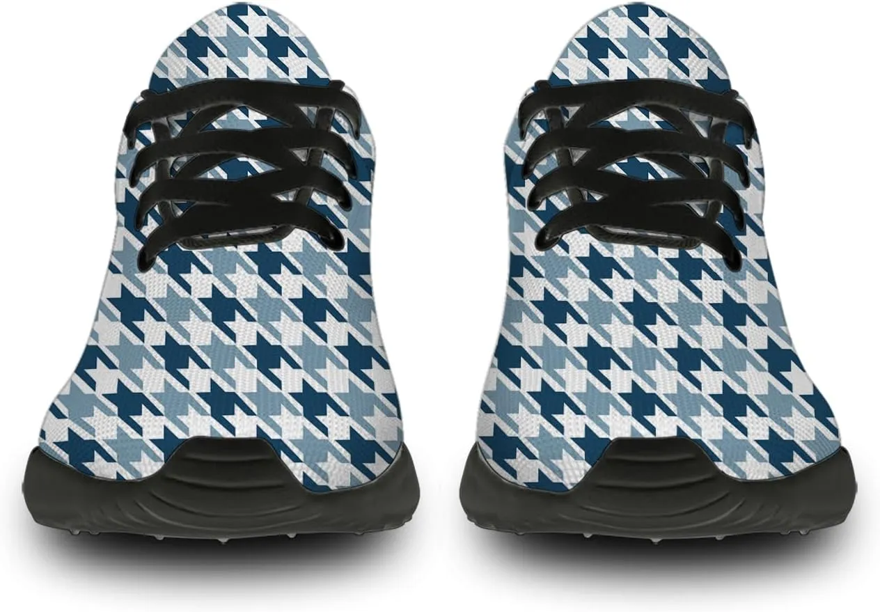 Houndstooth Print Shoes Women Men Lightweight Breathable Walking Tennis Shoes Running Sneakers Gifts for Dad Mom