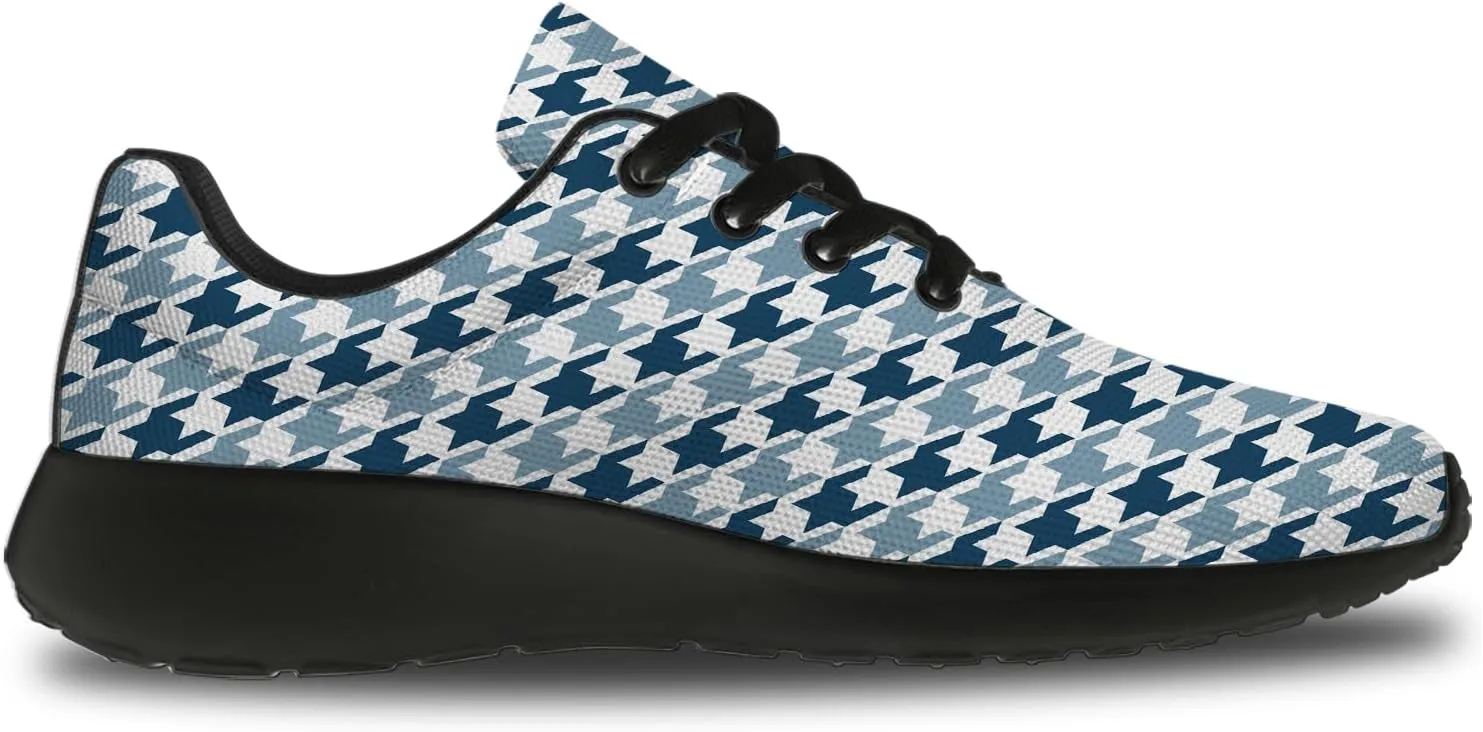 Houndstooth Print Shoes Women Men Lightweight Breathable Walking Tennis Shoes Running Sneakers Gifts for Dad Mom