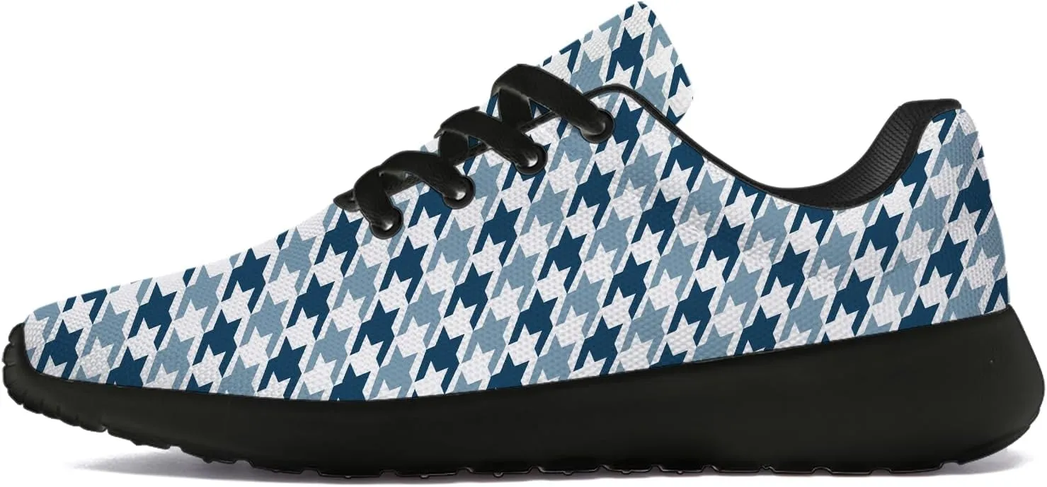 Houndstooth Print Shoes Women Men Lightweight Breathable Walking Tennis Shoes Running Sneakers Gifts for Dad Mom