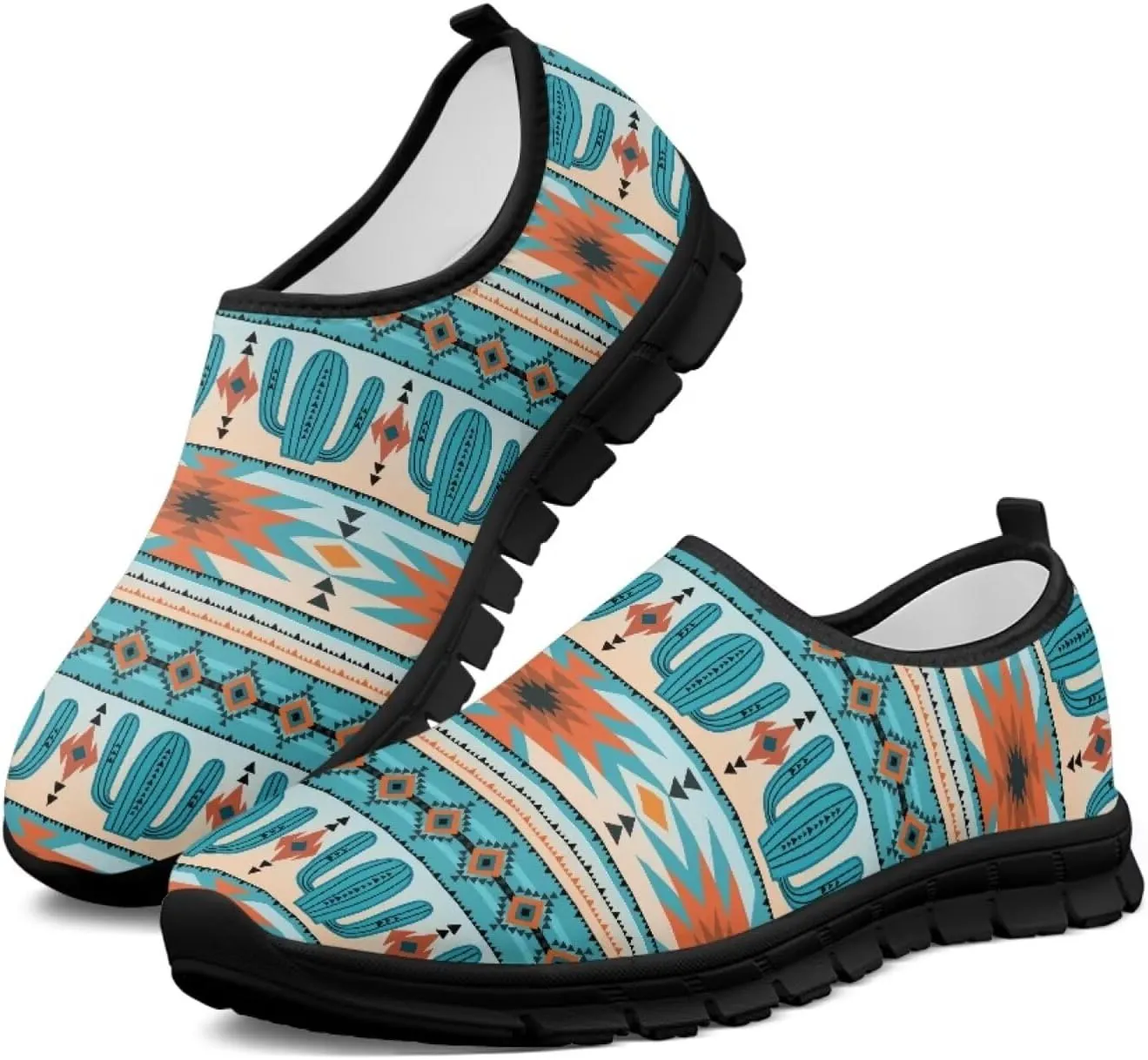 Howilath Western Tribal Aztec Mens Slip on Loafers Casual Shoes Running Sneakers Breathable Hands Free Shoes