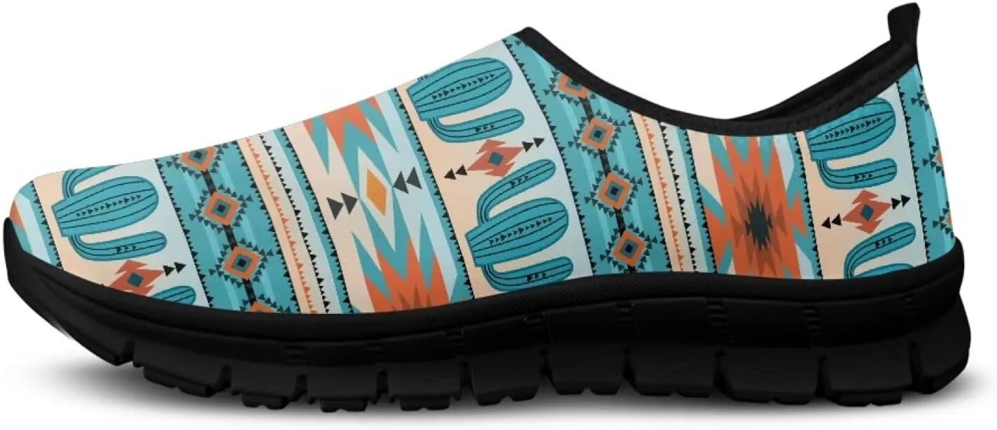 Howilath Western Tribal Aztec Mens Slip on Loafers Casual Shoes Running Sneakers Breathable Hands Free Shoes