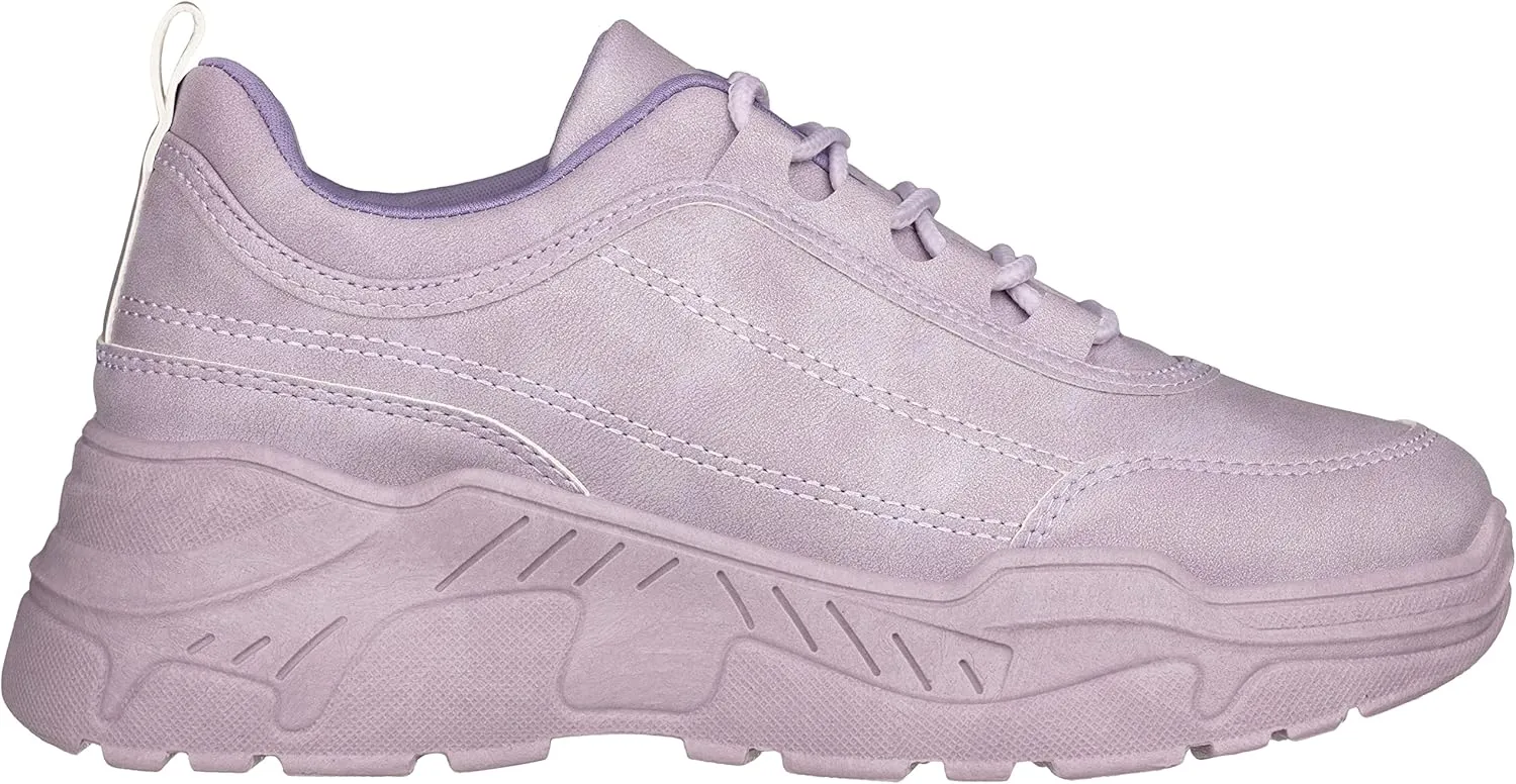 ILLUDE Women's Chunky Platform Sneakers Lace-Up Walking Shoes Fashion Chunky Sneakers Causal Dad Shoes