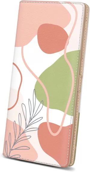 Immaturus Womens Wallet, Abstract Boho Slim Thin RFID Blocking Credit Card Wallets, Long Bifold PU Leather Card Holder Organizer, Cute Cash Clutch Billfold with Zipper Coin Pocket Ladies Girls Gift