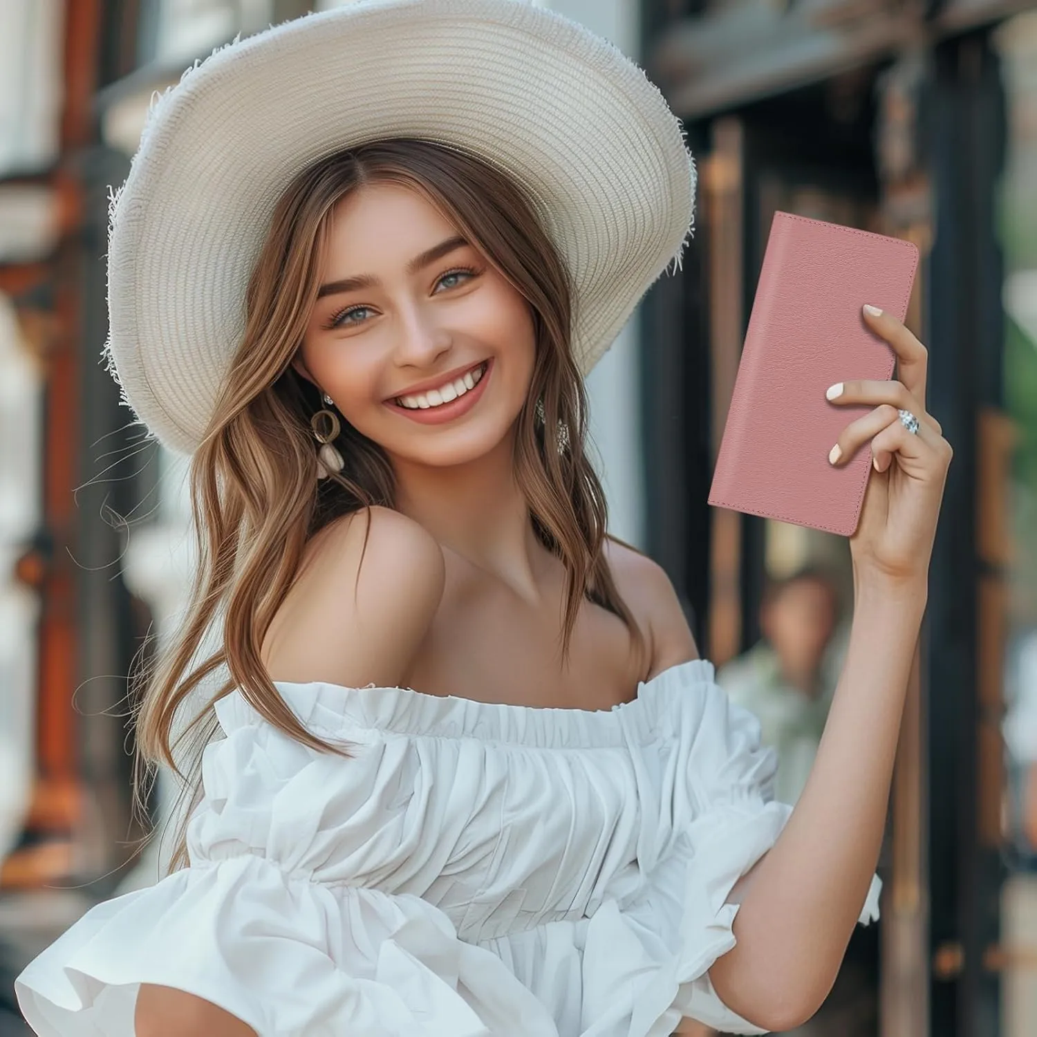 Immaturus Womens Wallet, Slim Thin RFID Blocking Credit Card Wallets, Long Bifold PU Leather Card Holder Organizer, Cute Solid Cash Clutch Billfold with Zipper Coin Pocket Ladies Girls Gift