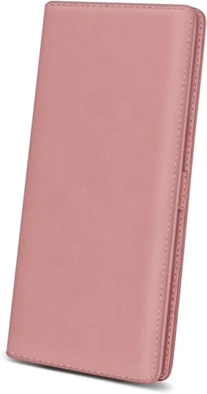 Immaturus Womens Wallet, Slim Thin RFID Blocking Credit Card Wallets, Long Bifold PU Leather Card Holder Organizer, Cute Solid Cash Clutch Billfold with Zipper Coin Pocket Ladies Girls Gift