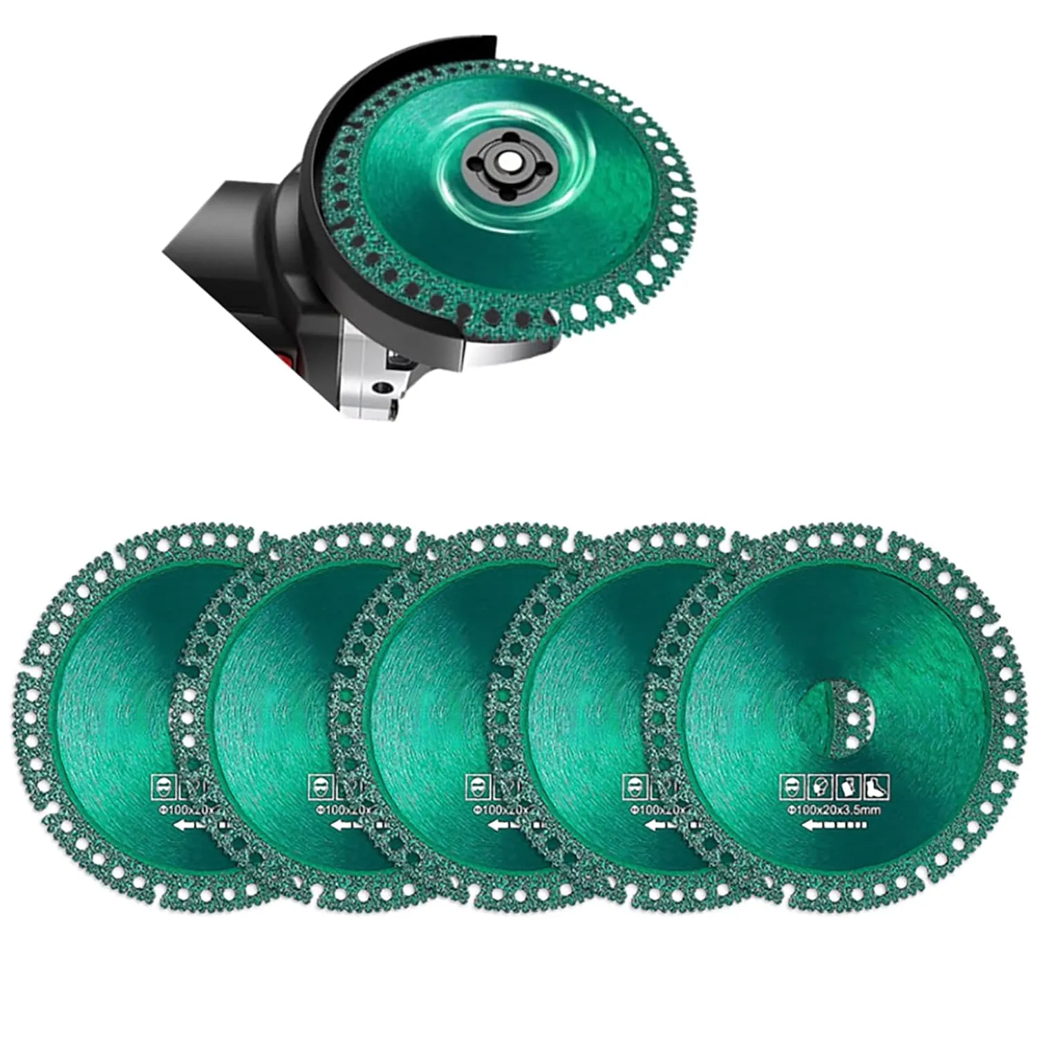 Indestructible Disc 2.0 - Cut Everything in Seconds, 2024 New Indestructible Disc for Angle Grinder 7/8 inch, 4 inch Circular Saw Blades for Ceramic Tile Glass Metal Wood Cutting (5pcs)