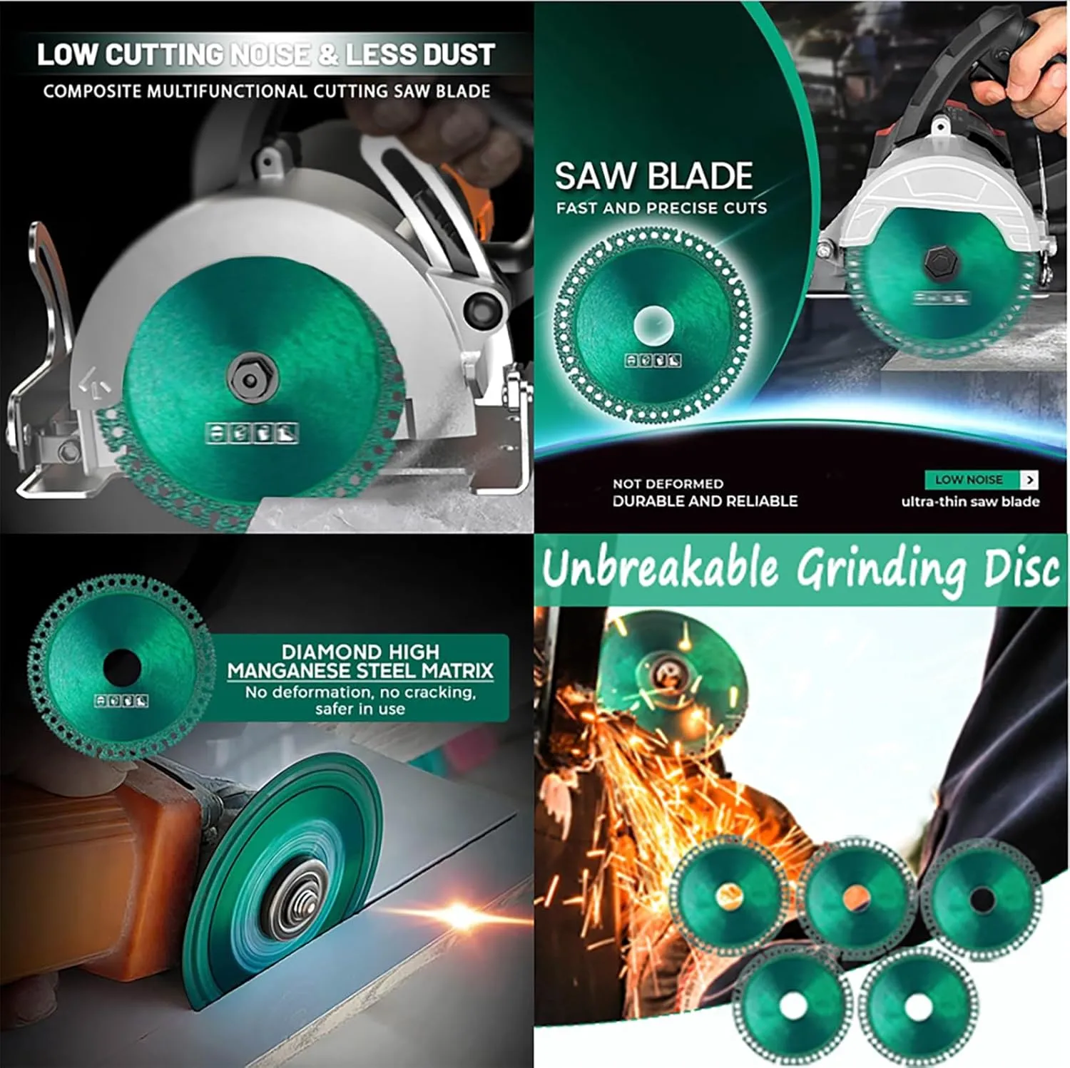 Indestructible Disc 2.0 - Cut Everything in Seconds, 2024 New Indestructible Disc for Angle Grinder 7/8 inch, 4 inch Circular Saw Blades for Ceramic Tile Glass Metal Wood Cutting (5pcs)