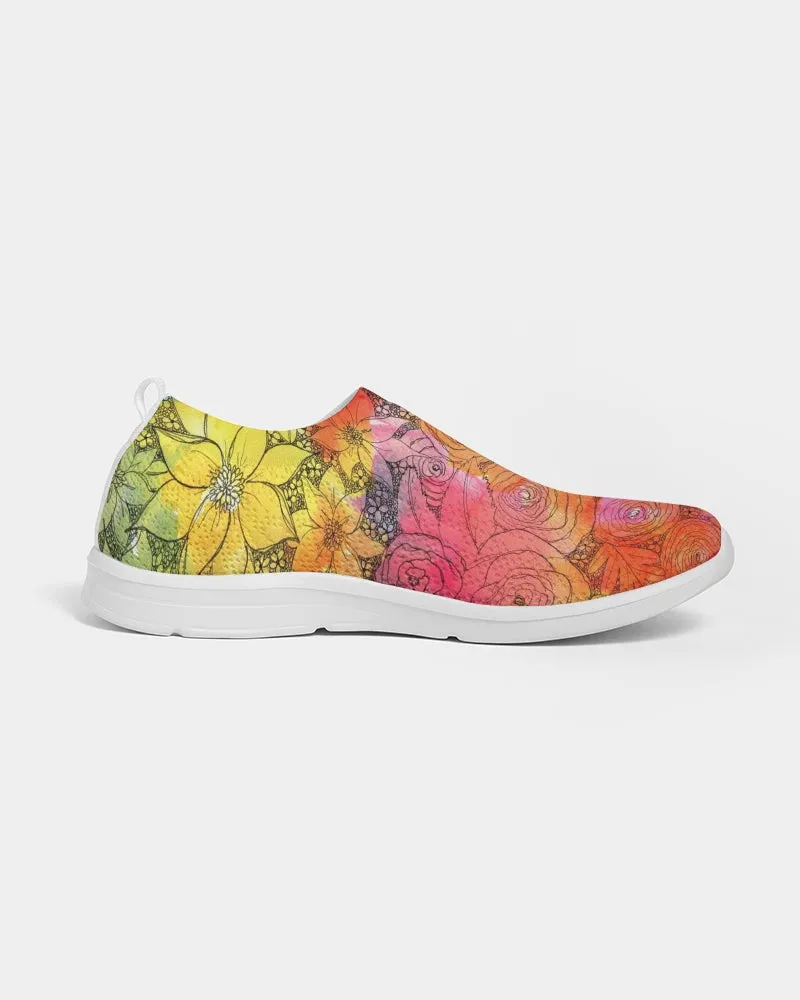 Inked Flowers Women's Slip-On Flyknit Shoe