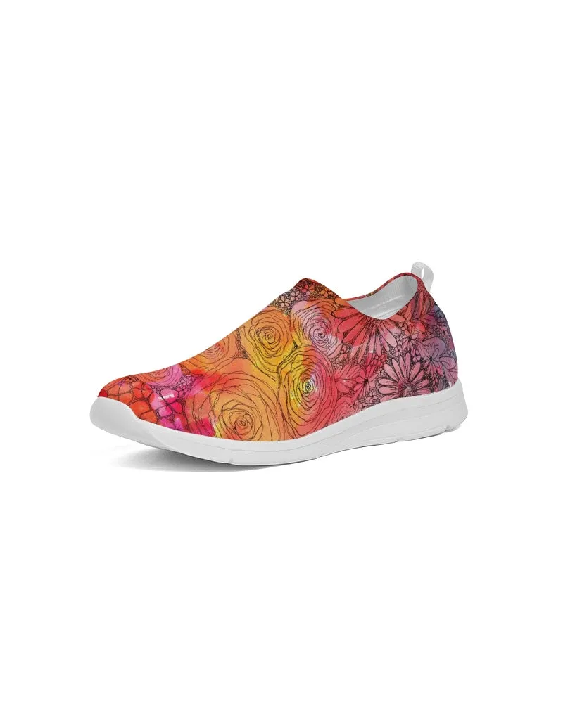 Inked Flowers Women's Slip-On Flyknit Shoe