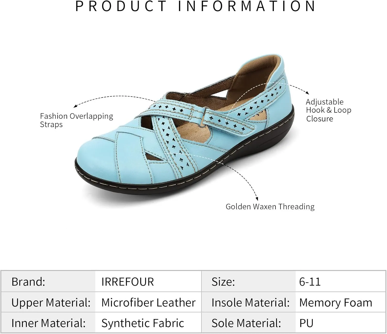 Irrefour Women's Classic Genuine Leather Casual Loafer Cute Slip-On Fashion Closed Toe Flat Sandal Comfy Work Sandal Everyday Walking Shoe