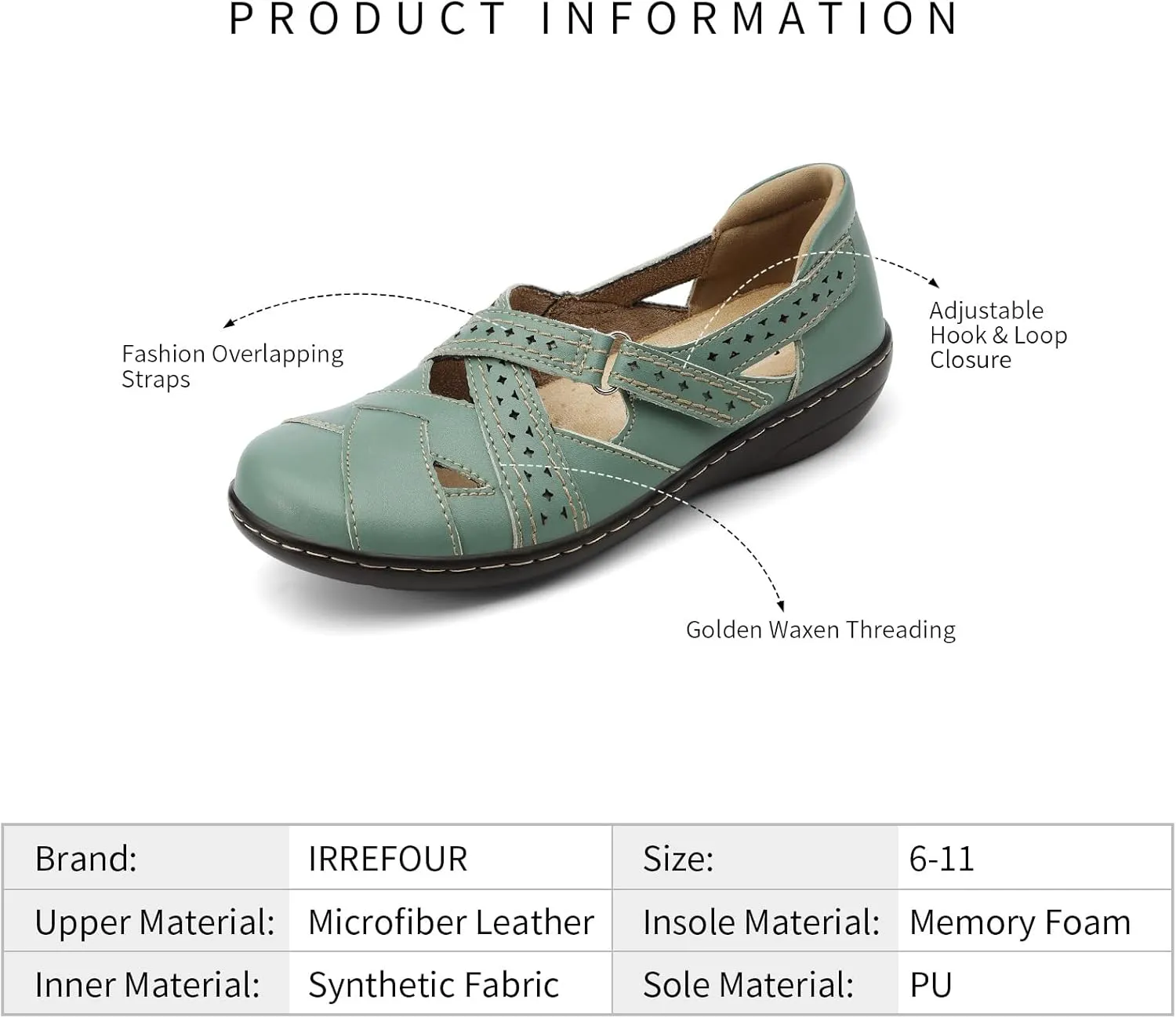 Irrefour Women's Classic Genuine Leather Casual Loafer Cute Slip-On Fashion Closed Toe Flat Sandal Comfy Work Sandal Everyday Walking Shoe
