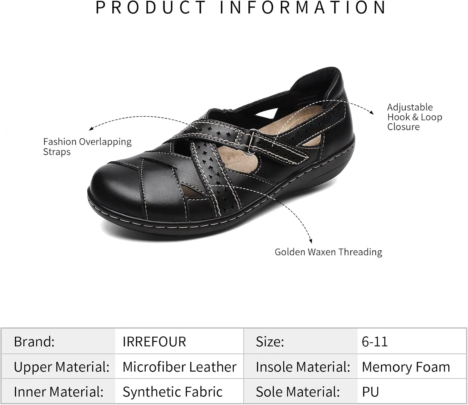 Irrefour Women's Classic Genuine Leather Casual Loafer Cute Slip-On Fashion Closed Toe Flat Sandal Comfy Work Sandal Everyday Walking Shoe