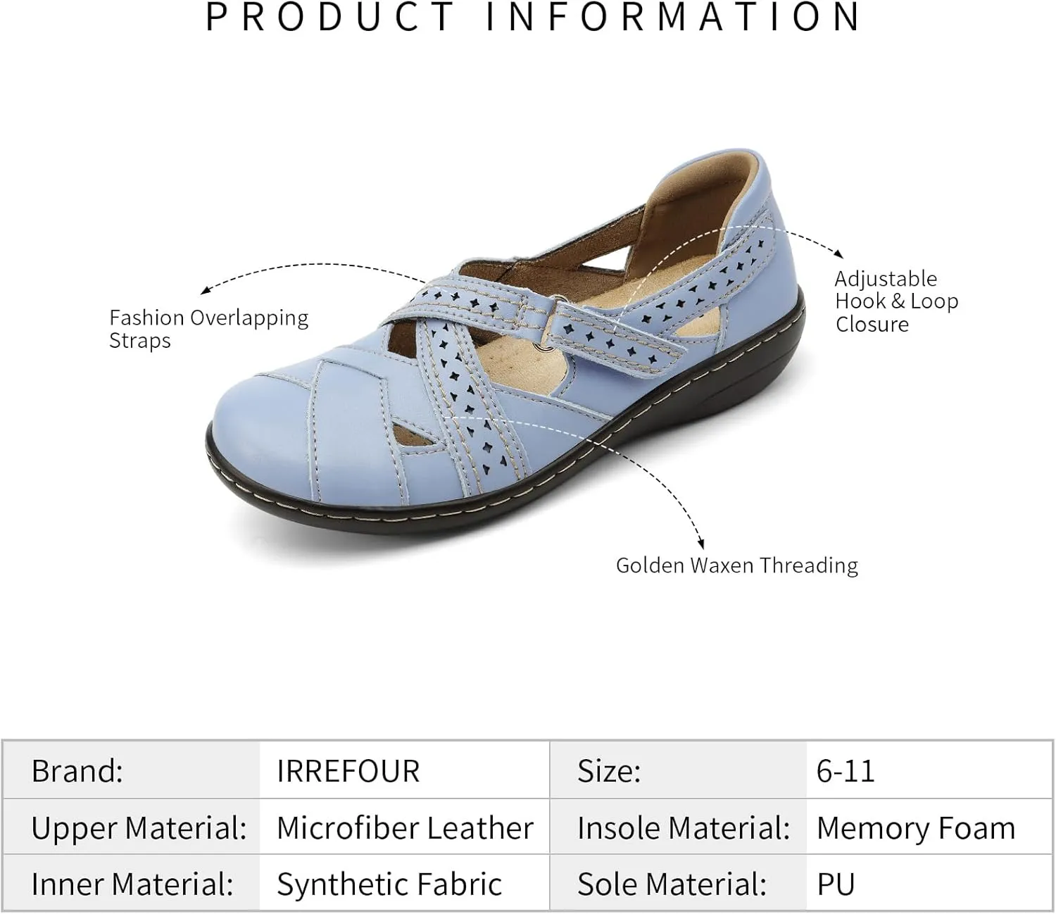 Irrefour Women's Classic Genuine Leather Casual Loafer Cute Slip-On Fashion Closed Toe Flat Sandal Comfy Work Sandal Everyday Walking Shoe