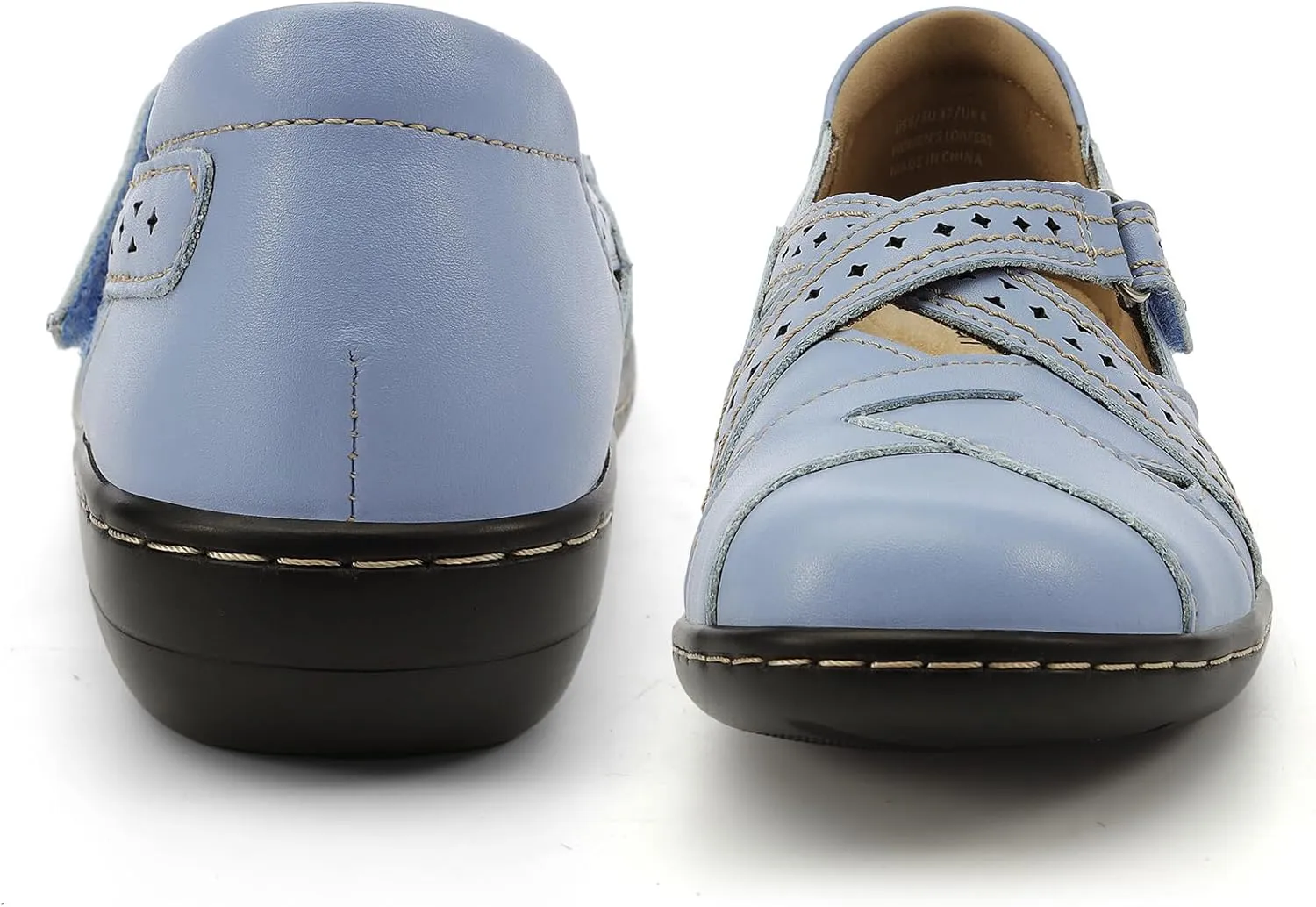 Irrefour Women's Classic Genuine Leather Casual Loafer Cute Slip-On Fashion Closed Toe Flat Sandal Comfy Work Sandal Everyday Walking Shoe