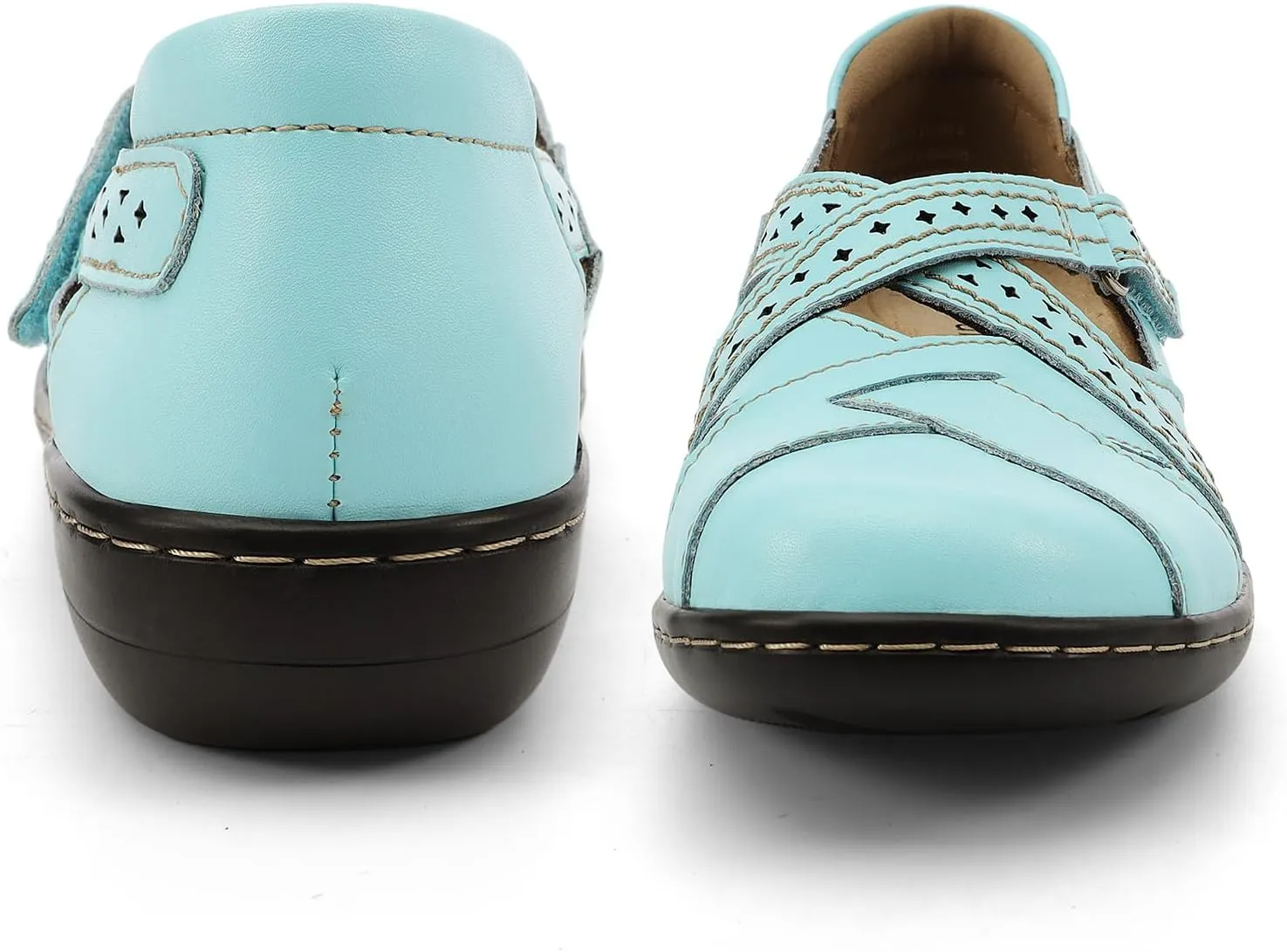 Irrefour Women's Classic Genuine Leather Casual Loafer Cute Slip-On Fashion Closed Toe Flat Sandal Comfy Work Sandal Everyday Walking Shoe