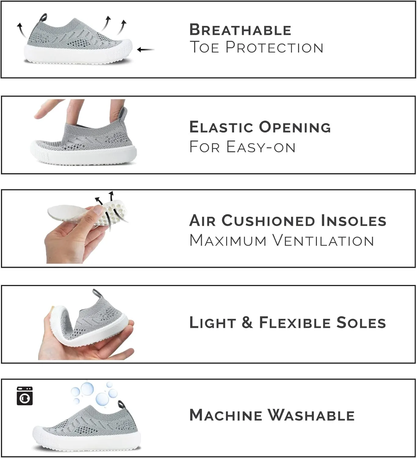 JAN & JUL Slip-on Kids Knit Shoes, Breathable Machine Washable Sneakers