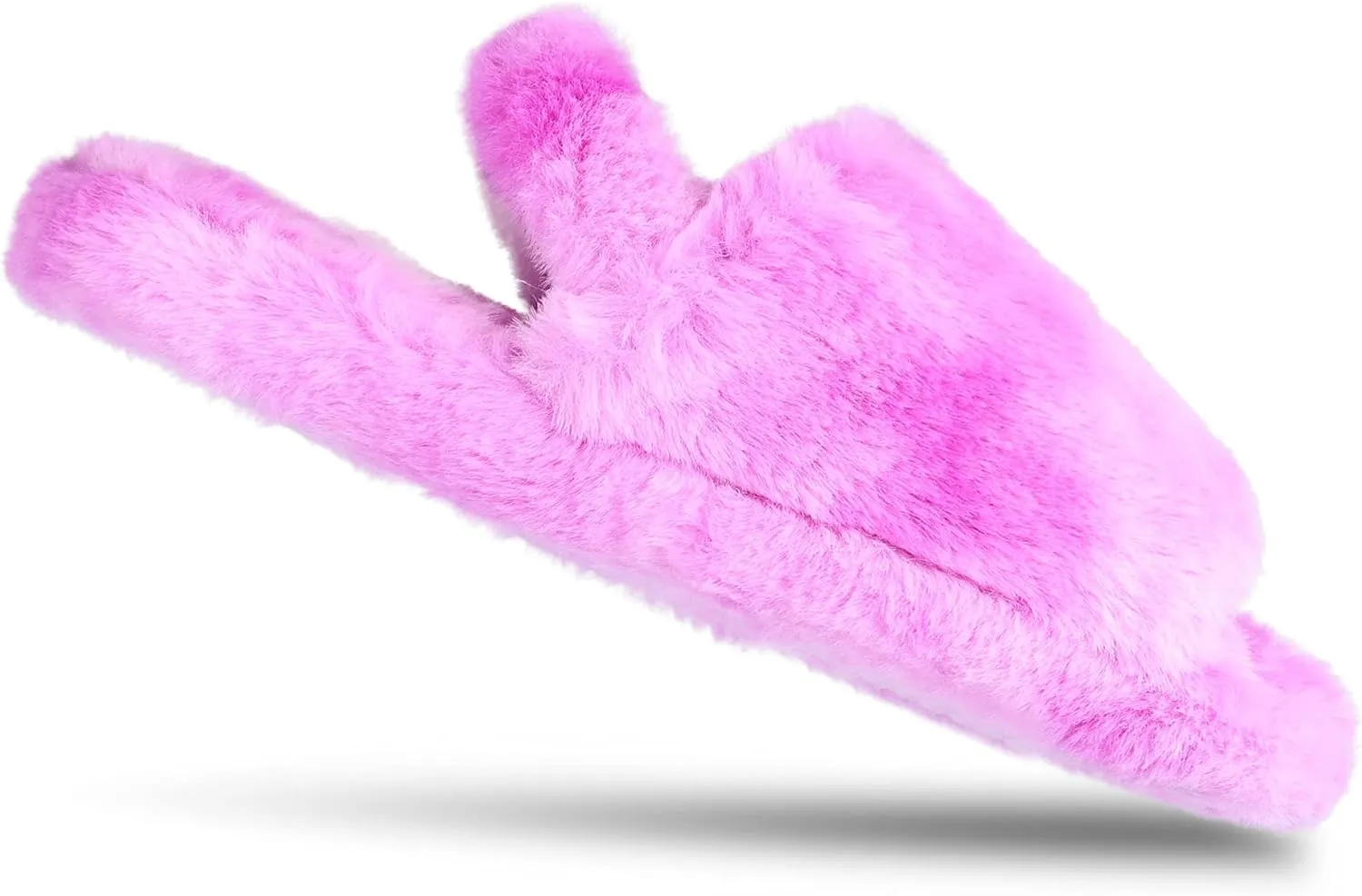 Jessica Simpson Girl's Plush Faux Fur Slip on House Slippers with Memory Foam