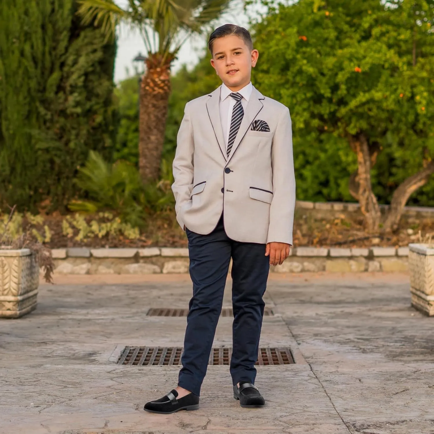 JITAI Boys Dress Loafers for Weddings & School, Breathable Slip-On Leather Tuxedo Shoes, Toddler to Preteen