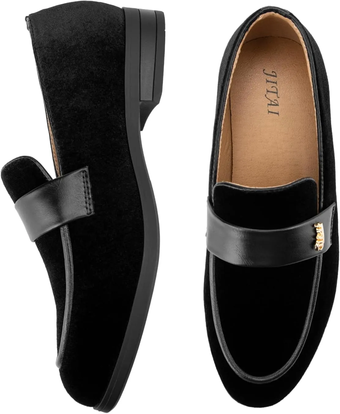 JITAI Boys Dress Loafers for Weddings & School, Breathable Slip-On Leather Tuxedo Shoes, Toddler to Preteen