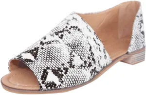 JITUUE Flat Sandals for Women Open Toe Slip on Low Heel Shoes Dress Gladiator Side Cutout Ankle Slides Summer