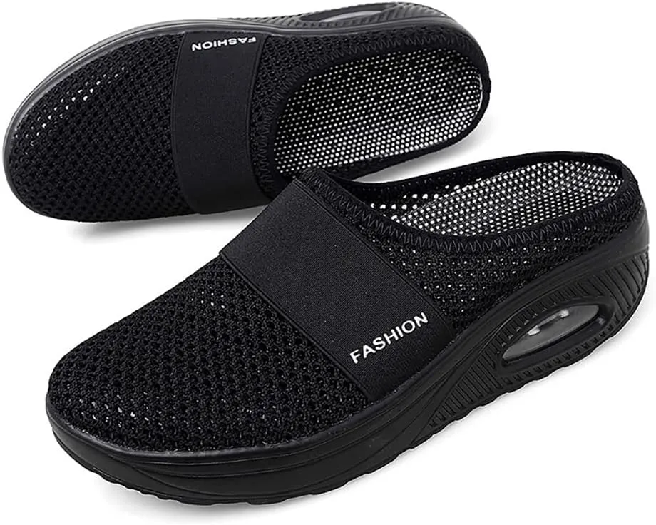 JITUUE Women's Garden Clogs Mesh Slip-on Slippers Summer Breathable Lightweight Quick Drying Garden Shoes Outdoor Walking Slippers