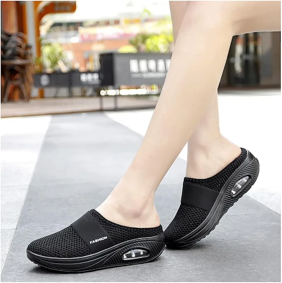 JITUUE Women's Garden Clogs Mesh Slip-on Slippers Summer Breathable Lightweight Quick Drying Garden Shoes Outdoor Walking Slippers