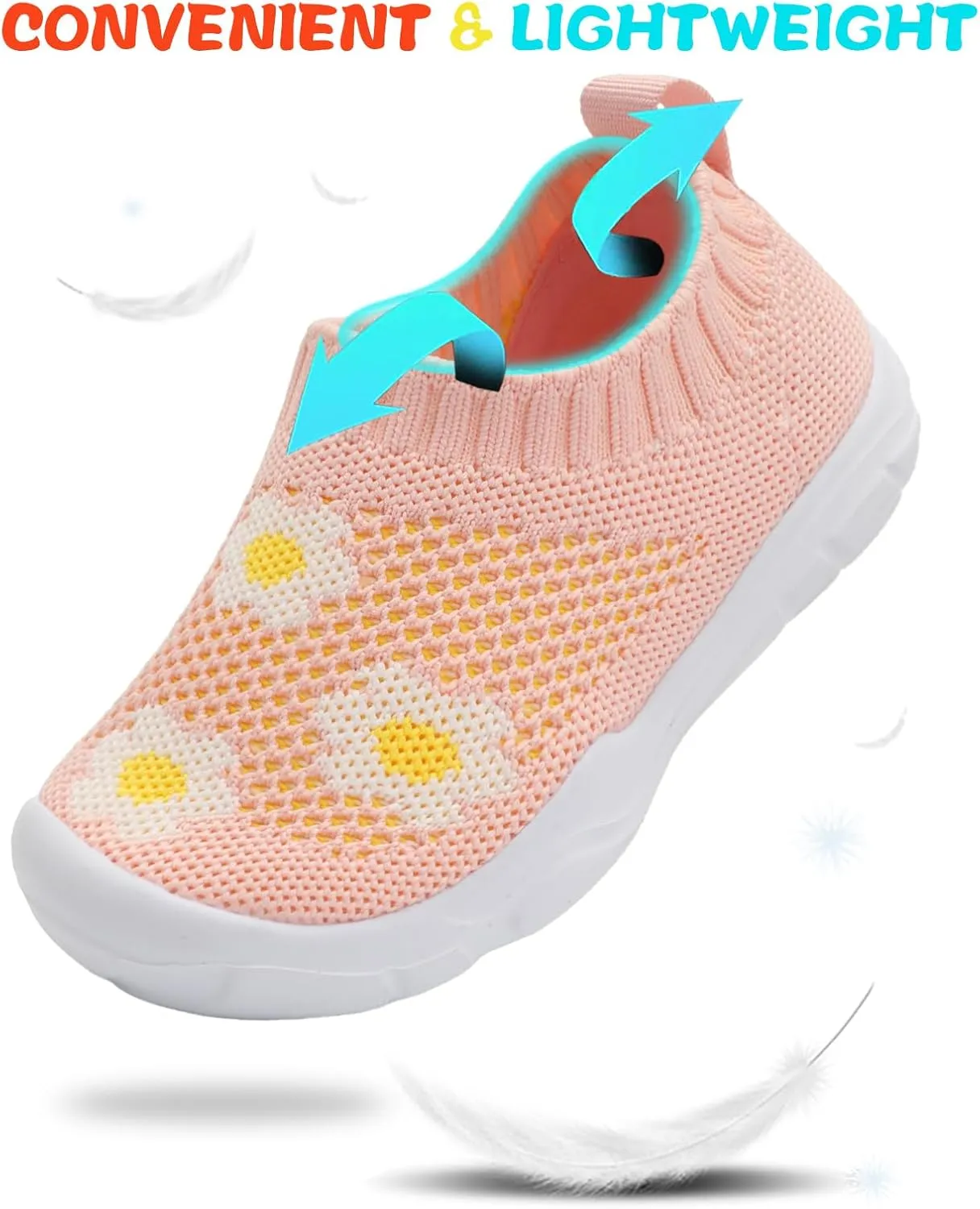 JOINFREE Toddler Boys Girls Sneaker Slip On Shoes Kids Lightweight Breathable Walking Shoes