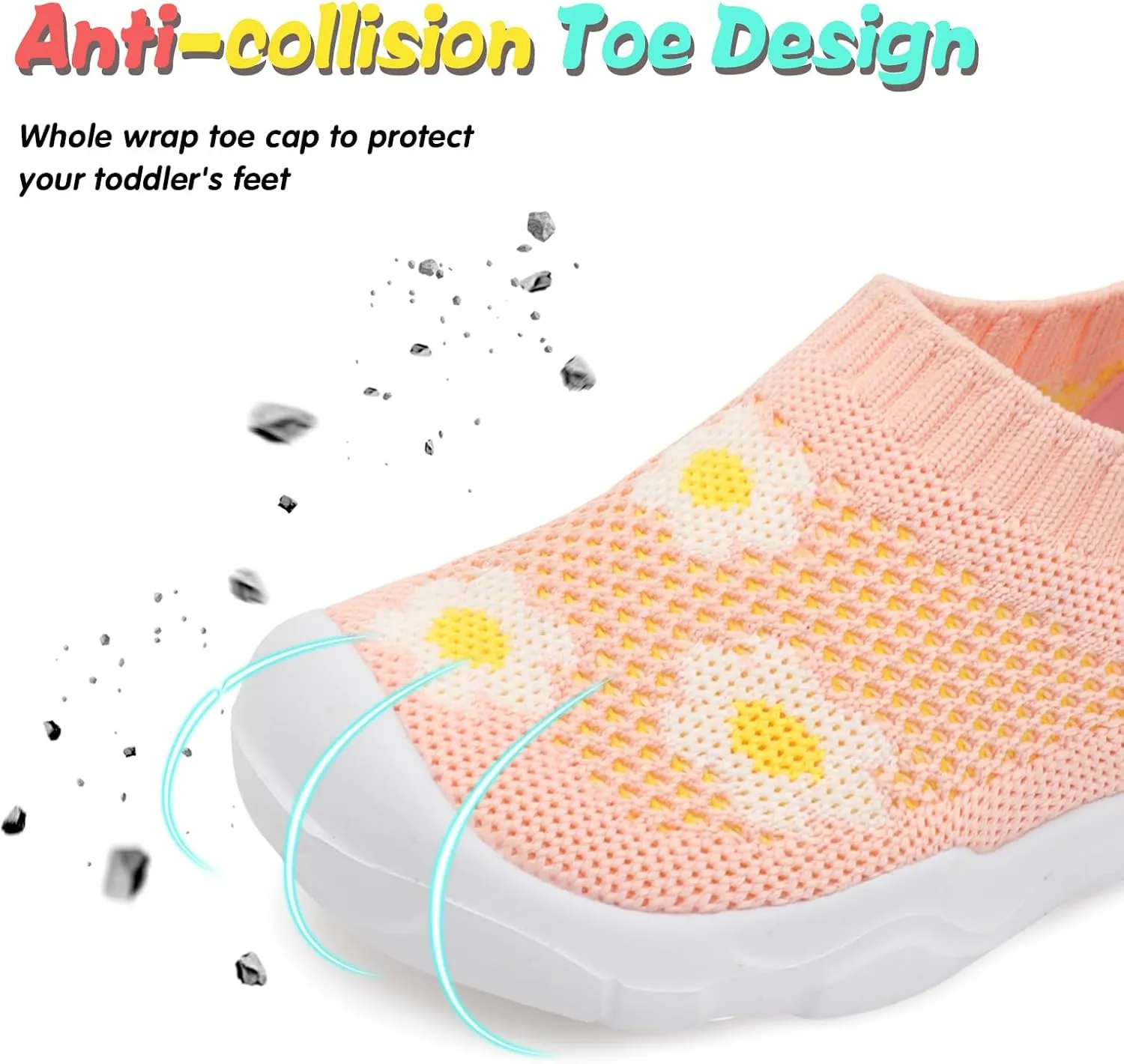 JOINFREE Toddler Boys Girls Sneaker Slip On Shoes Kids Lightweight Breathable Walking Shoes
