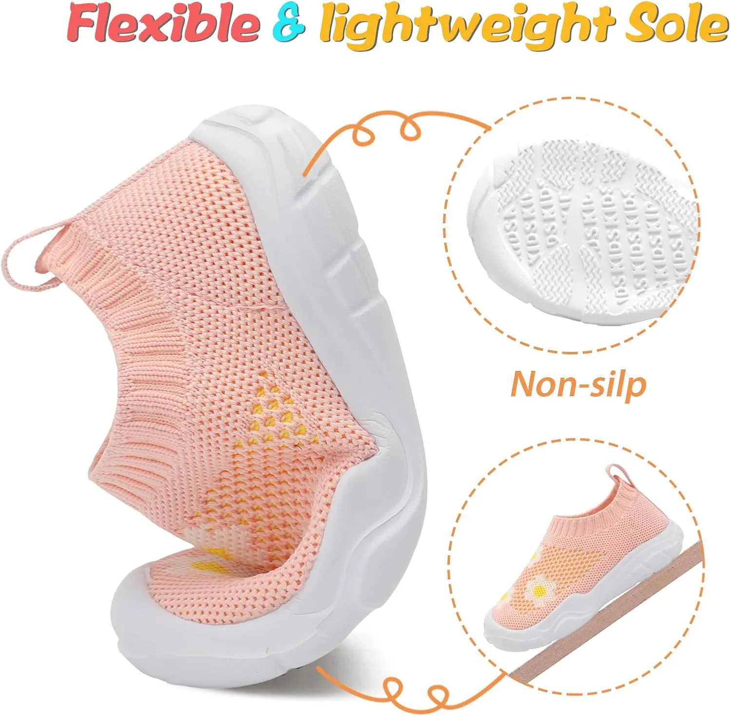 JOINFREE Toddler Boys Girls Sneaker Slip On Shoes Kids Lightweight Breathable Walking Shoes