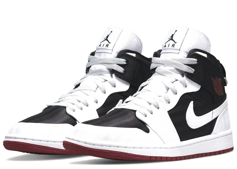 Jordan 1 Mid SE Utility Canvas White Black Gym Red (W)