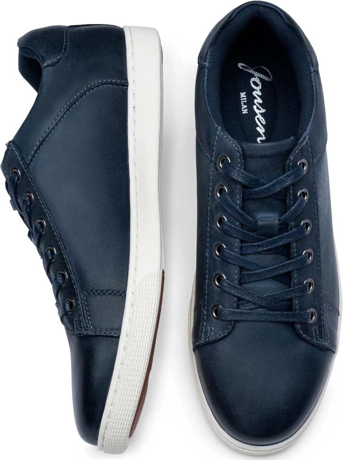 Jousen Men' s Casual Shoes Leather Dress Sneakers Business Casual Shoes for Men Breathable Fashion Sneakers