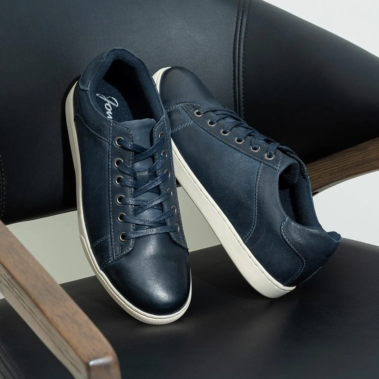 Jousen Men' s Casual Shoes Leather Dress Sneakers Business Casual Shoes for Men Breathable Fashion Sneakers