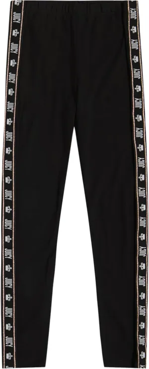 Juicy Couture Girls' Leggings, Full Length Pull-on Stretch Pants with Logo Design & Elastic Waistband
