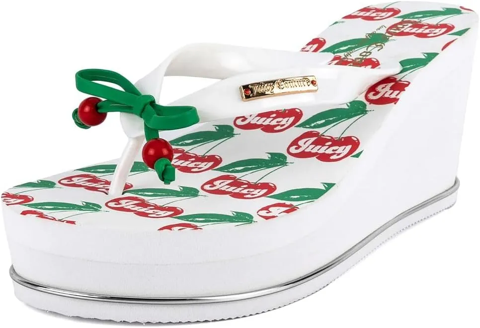 JUICY COUTURE Wedge Platform Flip Flop: High-Fashion, Soft Beach Sandal, Thong-Style Slide