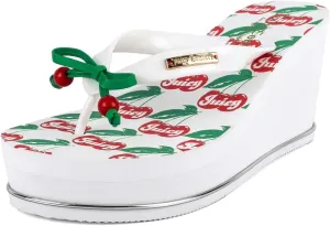 JUICY COUTURE Wedge Platform Flip Flop: High-Fashion, Soft Beach Sandal, Thong-Style Slide